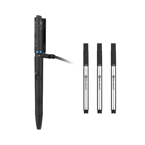 OLIGHT O'Pen 3 EDC Pen Light,120 Lumens USB-C Rechargeable LED Flashlight for Office, Writing, Presentation, Outdoor Uses, Professional Business Gift Bundle with Ballpoint Pen Refills 3 Pack