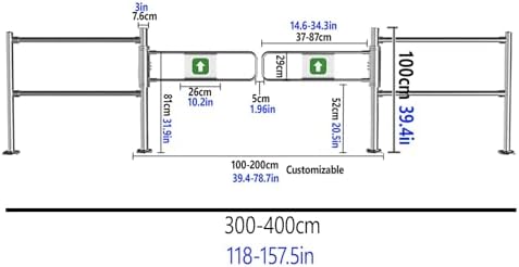 Automatic Rebound Swing Gate - Stainless Steel 1-Way Entrance/Exit Device for Market, Library, Park - Durable 360cm (142in) Outdoor Access Solution