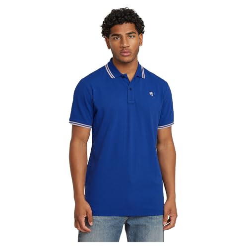 G-STAR Herren Dunda Slim Stripe Poloshirt, Blau (Pilot D17127-5864-1235), S – Ansicht 1