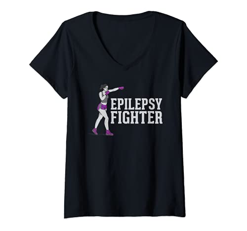 Mujer Epilepsy Fighter - Support Awareness Warrior Camiseta Cuello V