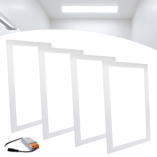 Kit 4 Painel Plafon Led Embutir Slim 30x60 40w Luz Frio