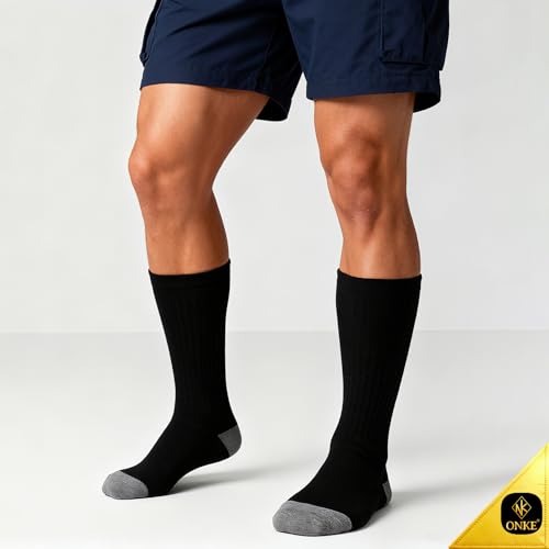 image for ONKE Max Full Cushion Crew Socks for Men Heavy Duty Work Boot Steel To