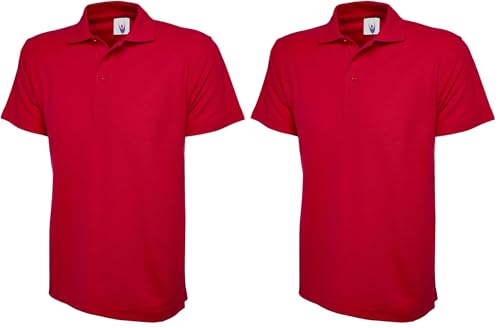 Uneek 220Gsm Unisex Classic Polo Shirt - Red - Small