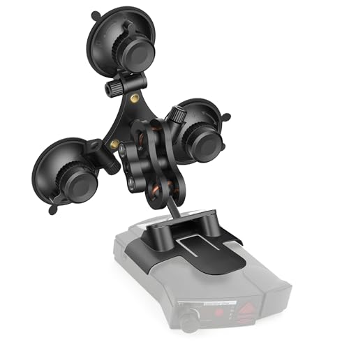 Radar detector mount with triangular suction cup
