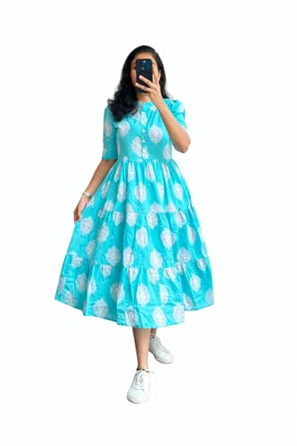 Image of Women's Rayon Maxi Midi Dress Western Dress for Women Elegant Floral Printed Long Dresses