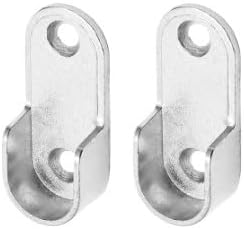 2-10pcs Oval Closet Pole Sockets,Flange Rod Holder,Closet Rod Brackets,Hanging Clothes Rod Holder,Wardrobe Clothes Tube Support(10pcs)