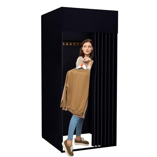 Clothing Store Fitting Room, Portable Dressing Room, Movable Changing Room for Boutique with Shading...