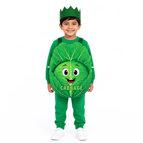 Image of Raj Costume Kids Fruit & Vegetable Fancy Dress Costume | Soft Felt Fruit and Vegetable Cutout Costume for Boys & Girls | School Annual Function