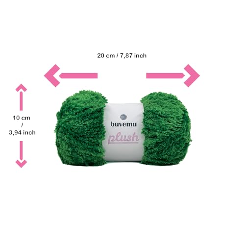 Image of Plush Faux Fur Bulky Yarn, Super Soft Fluffy Fuzzy for Knitting Crocheting Crafting, 100 Gram (3.53 Ounces) 109 Yards (100 Meters) (Forest Green) (3 Skeins)
