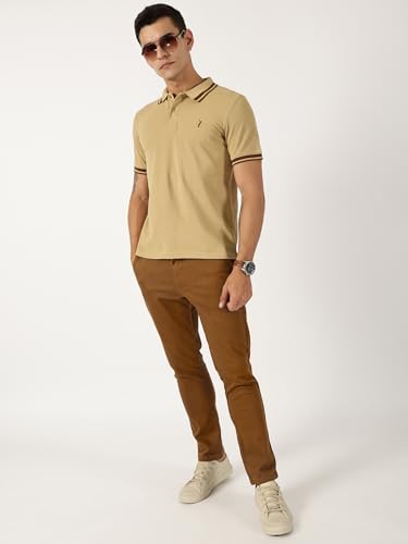 Image of Thomas Scott Men's | Solid | Half Sleeve | Regular Fit | 100% Cotton | Polo Collar | Button Closer | Casual Tshirt