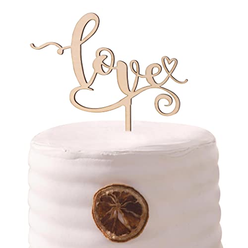 Love Cake Topper Hand Lettered By Letters To You - Wedding Smash Cake Topper, Wood Birthday Decoration For Photo Booth Props, Perfect For Bridal Shower/ Engagement/ Anniversary/ Wedding Party #TOP8