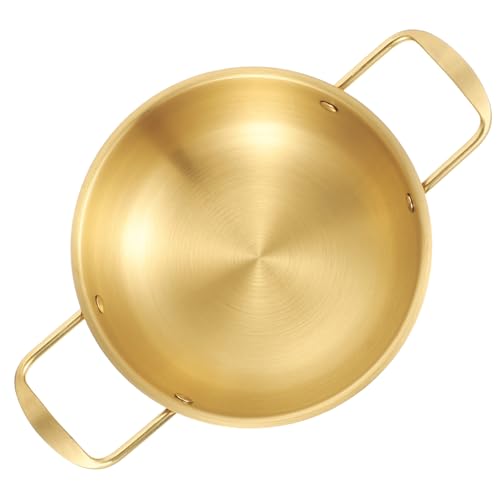 GLEAVI Sartén Inoxidable Cocina Diaria y Duradero Cocción Inducción y Uso Color Dorado