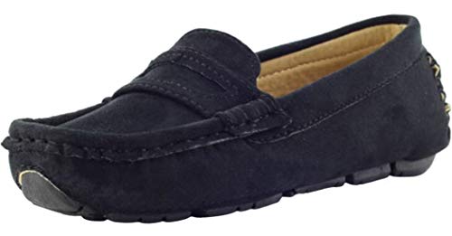 PPXID Chaussure Fille Garçon Classique Suède Flâneurs Confort Mocassins -Noir 33 Cover