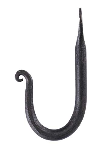 Ulfberth robuster geschmiedeter Wandhaken aus Stahl handgeschmiedet | Hängehaken Garderobenhaken Wandhalterung Kleiderhaken Mittelalter LARP Wikinger Lagerleben | ca. 8 cm lang Cover