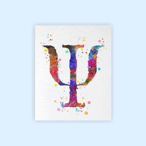 Miniatura 2 de Dignovel Studios 11X14 sin marco Psicología Símbolo Acuarela Arte Impresión Psiquiatría Psicoterapeuta Psicólogo Clínica Médica Decoración