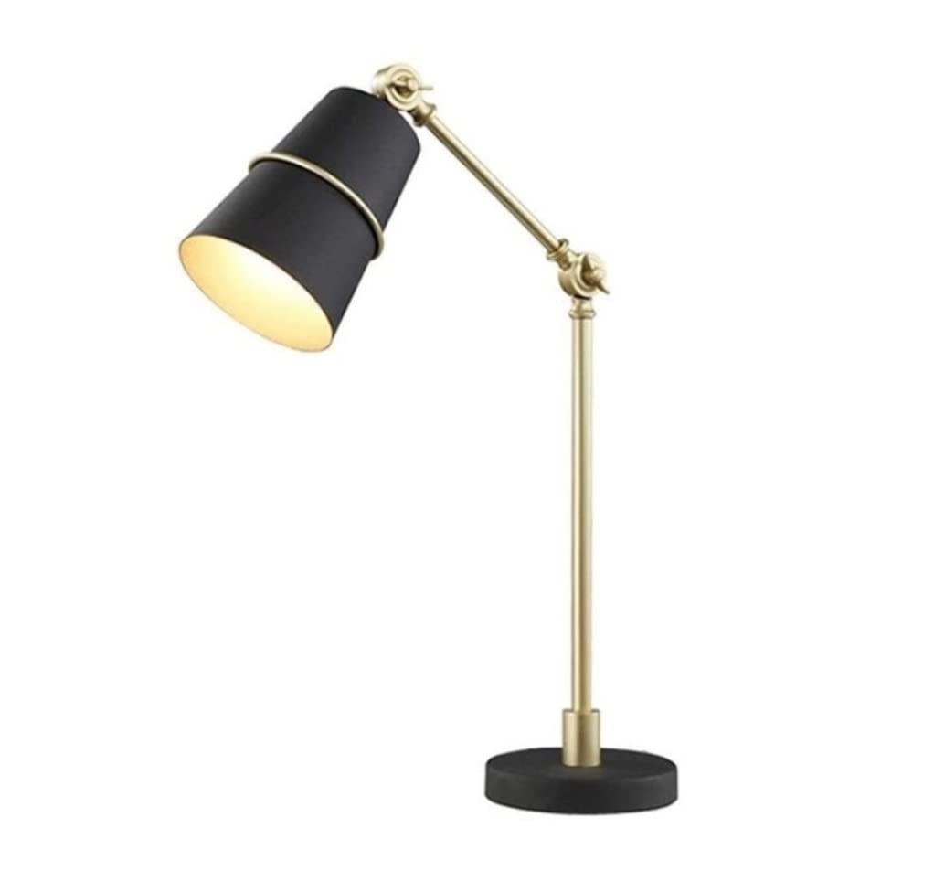 Lampe Bureau Lampe de Bureau Lampe de Lecture LED Métal Lampe De Bureau Lampe De Table Chambre Lampe De Chevet Salon Bureau Étude Bureau Liseuse E27 Lampes De Bureau Lampe de Travail (Color : Black)