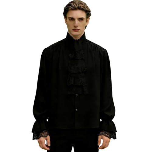 Blusa Medieval con Encaje para Cosplay Gótico y Actuaciones en Escenario