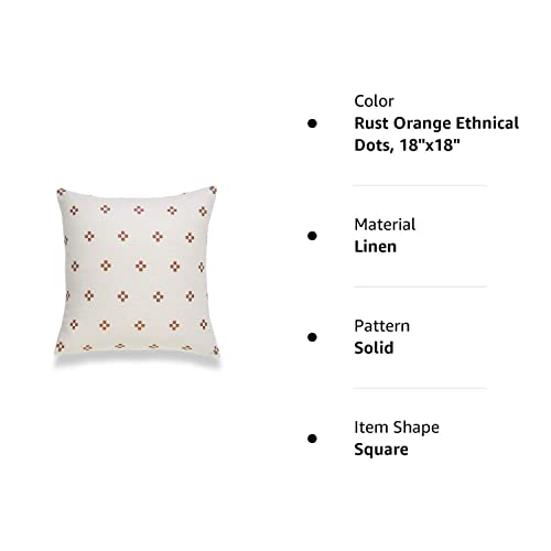 Hofdeco Modern Boho Throw Pillow Cover, Decorative Pillow Cover For Couch, Sofa, Bed, Rust Ethnical Dots, 18"X18". #TOP7