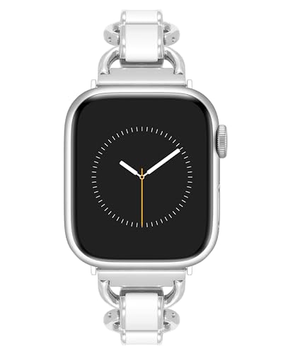 Bracelet Apple Watch réglable et sûr Anne Klein blanc argenté 38/40/41mm