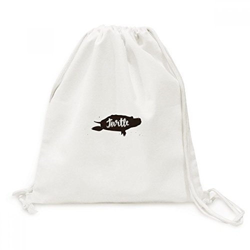 Sac cordon tortue noir et blanc en toile pour voyage et sport
