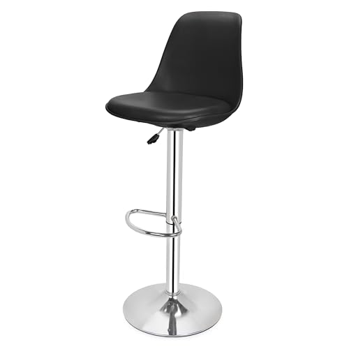 Image of DPI Modern Height Adjustable and 360 Degree Revolving Bar Stool | Kitchen Chair Suitable for Kitchen Cafeteria Dining Office Shops | (2, Black)