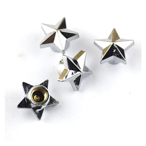 4Pcs Star Style Copper Core Car Tire Valve Caps Dust Covers Universal Pentagram Shaped Car Styling for Universal Cars Motorcycle
