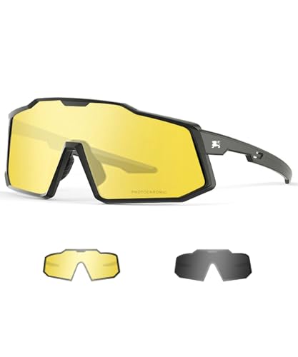 Lunettes de sport photochromiques avec protection UV400 et vision de nuit