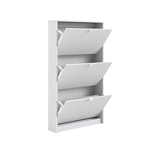 Tvilum Bright 3 Drawer Shoe Cabinet, White #TOP5