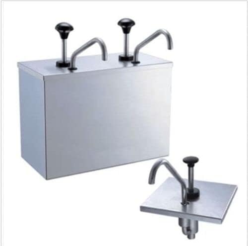 2 Bucket Sauce Dispenser Pump Squeeze Condiment Dispensing Stainless Steel