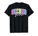 Back to School Neon Checkered Second Grade, Colorful Teacher T-Shirt