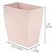mDesign Plastic Rectangular Small 2 Gallon Trash Can - Wastebasket, Garbage Container Bin for Bathroom, Bedroom, Kitchen, Home Office, and Kids Room, Holds Waste, Recycling - Light Pink/Blush