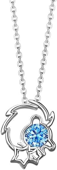 Horoscope colliers délicats pour femmes en zircon cubique bleu brillant constellation