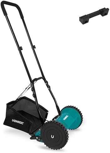 VONROC Tondeuse à Gazon Manuelle 300mm - Tondeuse à Enrouleur - R...