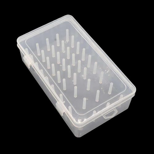 Image of Leadigol 42 Slots Sewing Threads Box,Clear Sewing Threads Storage Box,Portable Craft & Sewing Organizer,Transparent Needle Spool Organizer for Embroidery & Sewing Thread
