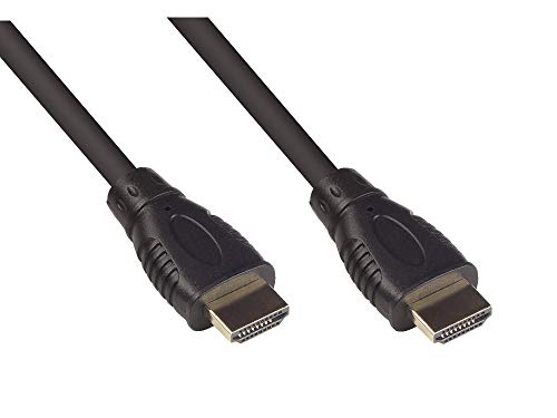 High-Speed HDMI 2.0b Cable with Ethernet - 4K UHD @ 60Hz - 18 Gbit/s - Ideal for Gaming and Multimedia - Gold-Plated Connectors - Triple Shielding - Black - 0.5 m / 50 cm