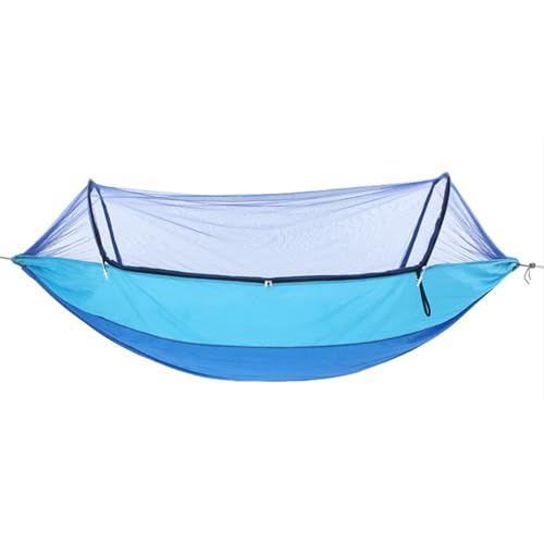 Hamaca para acampar, tienda de campaña con hamaca de gran capacidad de carga, hamaca con mosquitera transpirable y a prueba de mosquitos, adecuada para uso en exteriores(Blue,260 * 140cm)