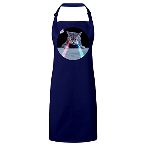 Tablier cuisine navy chat laser pour vos barbecues et soirées cuisine humour