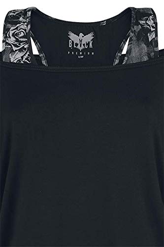 Black Premium by EMP Donna T-Shirt Grigia-Nera a