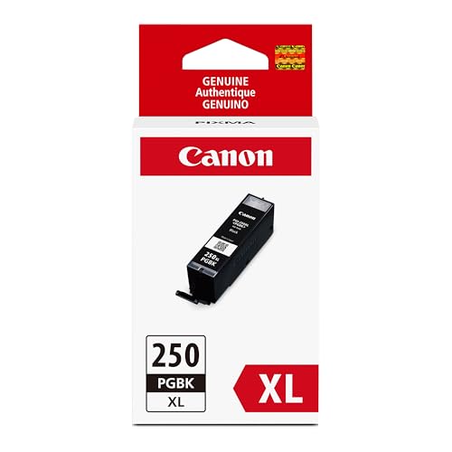 Image of Canon PGI-250XL Genuine Pigment Black Ink Tank, Compatible with MG6320, IP7220 & MG5420, MX922, MG5520, MG6420, MG7120, iX6820, iP8720, MG7520, MG6620, and MG5620 Printers