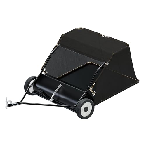 Wiltec Balai ramasseur Autoportée Largeur de travail 105 cm Taille 1730 x 1130 x 585 mm Filet collecteur de Balayeuse 365 L pour Tondeuse autoportée Largeur 105cm et...