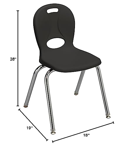 Image of Learniture LNT-116-CSW-BK Learniture Structure Series Stackable School Chairs for Classroom, 16 inch Seat Height, Black, Pack of 4