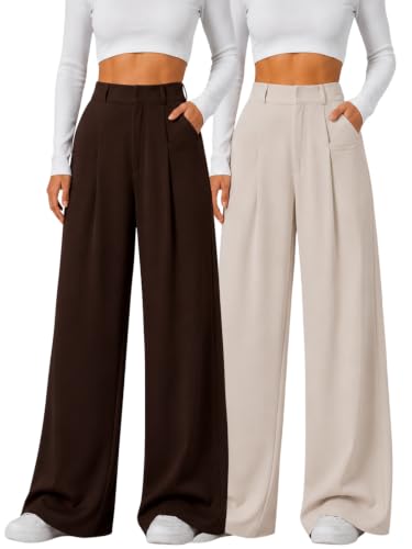Image of GRECIILOOKS Trousers for Woman | Womens High Rise High Waist Flared Korean Style | Formal Pant for Women Office Wear| Track Pants for Womans Elegant for College & Events (Available in Plus Size)