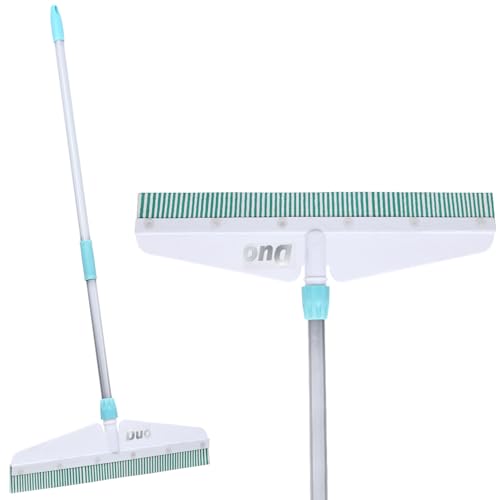Image of Zureni Duo-Wiper 21 inch Foam Rubber Blade, Powder Coating Rod with Telescopic Long Handle for Wiping Floor Cleaning and Dirt Removal in Home Bathroom & Kitchen (Random Colours)