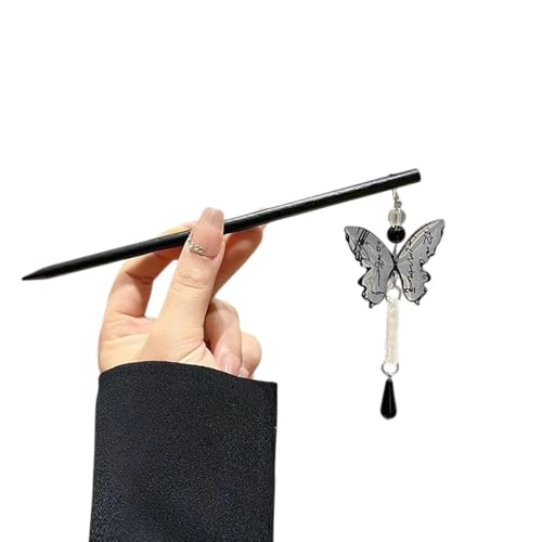 Vintage Butterfly Tassel Hair Stick Decorative Hairpin for Bun and