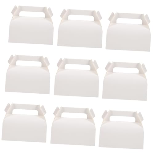 ABOOFAN 50Pcs Cardboard Cupcake Boxes Creative Folding Cake Carrier Holders for Bakery Pastry Treats for Cookies and Desserts Packaging