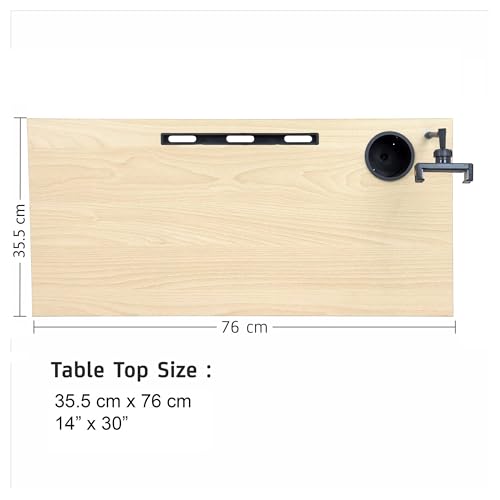 Image of Isomars Bed Desk /Floor Desk with Mobile Holder 76cm x 35.5cm (30 inch x 14 inch) Laptop Study Table for Work from Home, Online Classes, Card Games and Kid's Activities (Wooden)