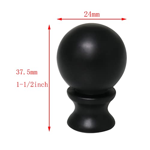 image for DGBRSM 1-1/2 Inch Lamp Finial Oil Rubbed Black Steel Ball Knob Lamp Sh