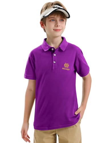 Boys Polo Shirt Cotton Performance Kids Golf Polo Shirts Short Sleeve Dry Fit School Uniform for Boys to Youth Polos 4T-16Y2