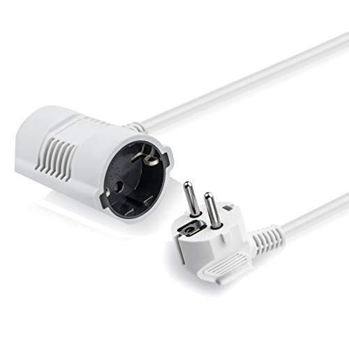 Rallonge câble MutecPower prise Schuko coudée 2 voies 15m