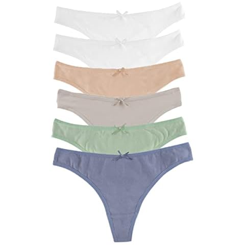 Jo & Bette Cotton Thongs for Women - Bikini Underwear - Seamless Thongs Breathable Panties Pack No show 6 Pack Cover